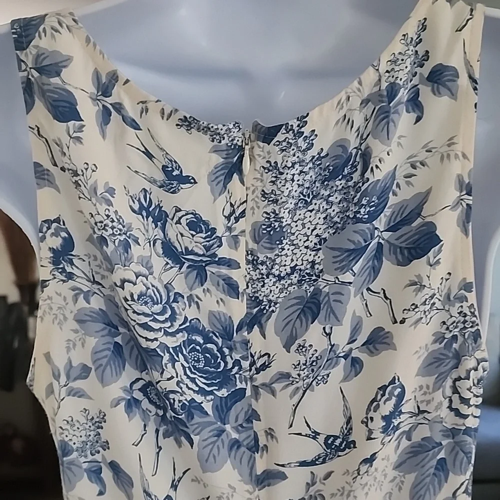 Reformation Pompadour Blue White Floral Mini Dress Cottagecore French Girl - Picture 7 of 11